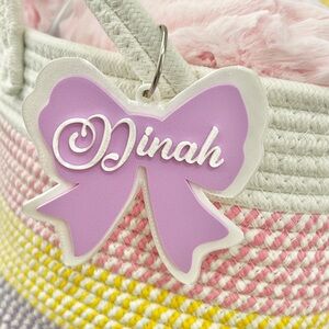 Personalized Bow Keychain - Custom Name Charm